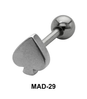 Spade S316L Tongue Piercing MAD-29